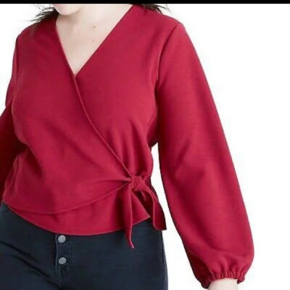Madewell Texture & Thread Crepe Wrap Top Size S - Picture 11 of 12